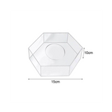 Acrylic Display Hexagonal Tray DIY Refillable Board Base Clear Cake Stand Decor Tools 15X15X10CM