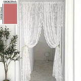 1PC Rose Flower Pattern Lace Door Curtain - Garden Style, Suitable for Various Room Types
