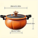 1pc Pressure Pot, Micro-pressure Pressure Pot, Pumpkin Shaped Saucepan, Household Soup Pot, Multi-purpose Pot, For Home Kitchen