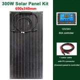 600W/300W Solar Panel Kit - 18V Flexible Monocrystalline Solar Cell Battery Charger for Outdoor, Phone, Camping, Yacht, Car, RV, Boat