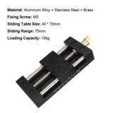 Manual Translation Displacement Station Precision 40x70mm Platform Sliding Table Fine‑Tuning ear Stage X-Axis