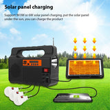Portable Generator - With Solar Panel, Radio, BT Speaker, Phone Charger, Flashlight, Power Station, Built-in 3600mAh Rechargeable