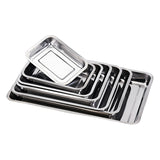 1PCS Deep Service Storage Tray Pan Stainless Steel BBQ Plates For Food Container Steamed Dishes Kitchen Pastry Baking Tools