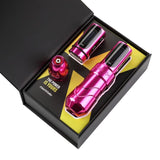Hot Sale FLUX-Max Wireless Tattoo Machine Pen Brush Coreless Motor Strong Quiet 4.0mm Stroke Two Battery With RCA Adapter