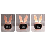 1 Piece Kids Bedroom Alarm Clock Cute Bunny Wake Up Light Alarm Clock Rechargeable