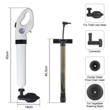 Manual Pneumatic Dredge Tools High Pressure Pump Cleaner 1 Set Sewer Dredge Clogged Toilet Plungers Air Drain Cleaner