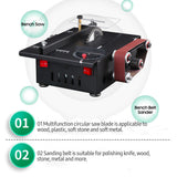 300W Circular Table Variable Speed Mini Bench Saw and Belt Sander 30mm Cutting Depth DIY Benchtop Sanding hine with Belts