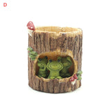 Lovely Stump Plant Pots Resin Animal Story Pot Garden Home Decoration Resin Flower Pots Garden Balcony Decoration Flowerpot