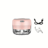 1pc, Electric Mini Food Chopper100ml/250ml USB Rechargeable Smart Electric Meat Food Vegetable Chopper Kitchen Accessories