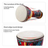 8-inch African PVC Body Goatskin Surface Lightweight Hand Clapping Percussion Instrument Bongo Drum