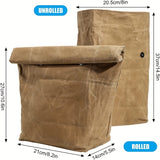 1pc Canvas Lunch Bag Imitation Kraft Paper Waterproof Thermal Insulation Large Capacity Lunch Box Reusable And Portable