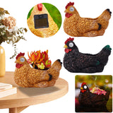 Resin Planters with Light wer Succulent Pot Solar Chicken Garden Statue Lights Hen Figurine Lighting