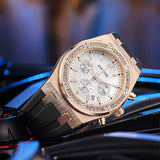 PINTIME Men's Watches Casuals Silicone Strap Fashion Quartz Wristwatch Sports Chronograph Calendar Clock Waterproof Reloj Hombre