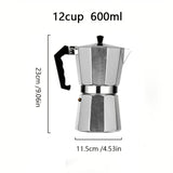 1pc Italian Style Stovetop Espresso Maker - Aluminum Moka Pot for Strong and Flavored Coffee - Easy to Operate and Clean