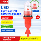 Net marker buoy light, warning beacon flashing for ships, five color signal fishing lure light