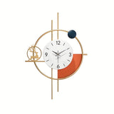 1pc Large Decorative Wall Clock Metal Elk Silent Non Ticking, Modern Non-Ticking Silent Metal Wall Clocks For Living Room, Bedroom, Study, Office, Xmas Room Decor, Home Decor