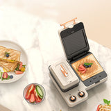 Multi-functional 3 In 1 Breakfast Making hine Non-Stick Replaceable Sand Waffle Toast Maker With Steamed Function