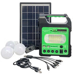 Portable Generator System - 3 Bulbs Lighting Kit & Mini Solar Panel for Outdoor Camping and Hiking Emergency Power