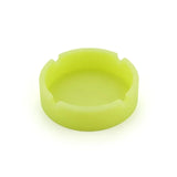 Eco-Friendly Silicone Soft Round Ash Tray PLuminous Portable Fluorescent Ashtray Anti-Scalding Cigarette Holder