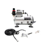 220V 1/5 HP Quiet Portable Air Pump Airbrush Mini Compressor Tattoo Manicure Cake Spray Gun
