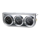 52MM Fahrenheit Water Temperature Voltmeter Chrome 3 in 1 Gauge Kit Car Motorcycle Meter Oil Pressure Sensor
