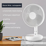 Standing Fan - 6 Inch Folding Portable with Telescopic/USB, Rechargeable Battery, 3 Speeds, Super Quiet, Adjustable Height