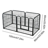 6 Panels Heavy Duty Dog Puppy Foldable Metal Barrier Playpen Pet Security Fence Iron Exercise Kennel House Accessories