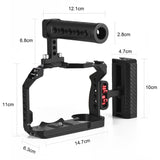 Andoer Top Handle + Side Grip Kit Video Cage with Cold Shoe Mount Numerous 1/4 Inch Threads for Canon R7 Camera