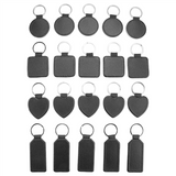 20 Pieces Sublimation Blank Keychains PU Leather Pendant Heat Transfer Keychain Ornament for Making