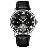 GUANQIN Multifunctional Mechanical Luxury Men's watches Leather Strap Steel Shell Waterproof Man watch Sapphire Tourbillon watch
