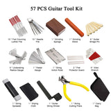 14PCS/57PCS/74PCS Tool Kit Carry Bag Repair Tools String Action Ruler Luthier File Bridge Pins for Guitar Ukulele