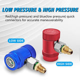 Freon R1234Yuto Car Quick Coupler Connector Brass Adapters Air Conditioning Refrigerant Adjustable AC Manifold Gauge