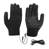 USB Heated Knitted Full Finger Non-Slip Thermal Knitting Mitts Cycg Gloves for Autumn Winter