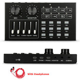 I10 Multifunction Live Sound Card Mic Voice Control Live Streaming for Pc Computer Headphone Dsp Audio Chip Studio Audio Mixer