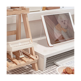 Desktop Wooden Double-Layer Bookshelf Adjustable Countertop Storage Rack Bedroom Desk Decoration Cosmetics