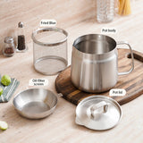 Stainless Filter Fine Mesh Tank Container Jug Large Capacity Storage Can Oil Strainer Pot Kitchen Cooking Tools
