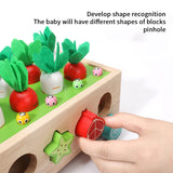 Multifunctional From 1 2 3 Years Plug-In Gift Toy Sorting Game Wooden Puzzle Carrot Harvest Easy To Use