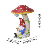 Solar Mushroom Gob Gnome Statue Garden Light IP65 Waterproof Resin Landscape Lamp Creative for Housewarming Gifts