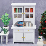 1/12 Doll House Wooden Vertical Cabinet Study Room Micro-Scene Bookcase For Dollhouse Decoration Furniture