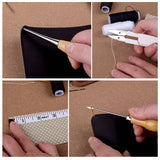 58 Pieces Leather Sewing Kit, Leather Sewing Upholstery Repair Kit With 8 Colors Sewing Thread, For Leather Sewing