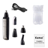 Keme 385 3in1 Waterproof Nose Ear Hair Trimmer For Men Rechargeable Eyebrow Beard Trimmer Electric Ear Cleaner Nose Hair Removal