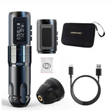 Ambition Mars Professional Wireless Tattoo Machine Pen Adjustable Stroke2.0-4.0mm Cartridge 1800mAh Coreless Motor Tattoo Artist