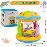 Infant Toys-3D Ocean Projector Toys, Crawling Learning Prone Toys That Can Light Up Music