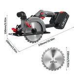 6 Inch Electric 21V 6800RPM Brushless Motor Compact Circular Tile with 24T Saw Blades for Wood Soft Metal