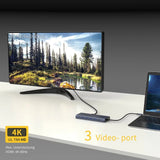 12 13 14 in 1 Docking Station USB3.0 Hub with Dual HDMI SD TF USB 3.1 USB-C 10GB PD 100W VGA RJ45 3.5mm Audio