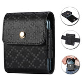 Leather Phone Case For Samsung Galaxy Z Flip 3 Folded Waist Bag Magnetic Belt Clip Holster Cover For Cell Phone