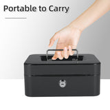 Cash with Detachable Tray 2 Keys Included Money Saving Box Coin Storage Receipts and Valuables Safe Lock Grocery Store