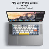 Wireless nical 84 Keys 2.4G+BT5.0+Type-C Keyboards 15 Light Effect 5 Brighess Levels Keyboard for Tablet Laptop