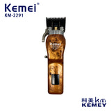 Kemei barbearia profissional acessorios KM-2291 cross-border new automatic grinding LCD digital display USB hair clipper