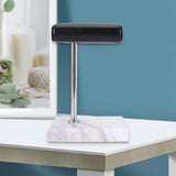 White Marble Bracelet Display Black PU Leather Jewelry Watch Sier Color Rod Placement Stand
